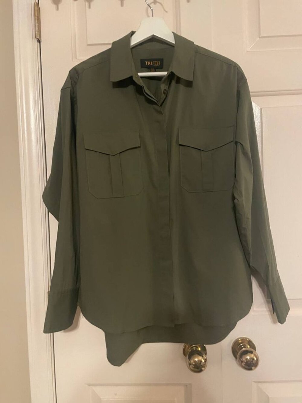 Truth By Republic Olive Green Button Down Shirt | Classic Minimalist Style